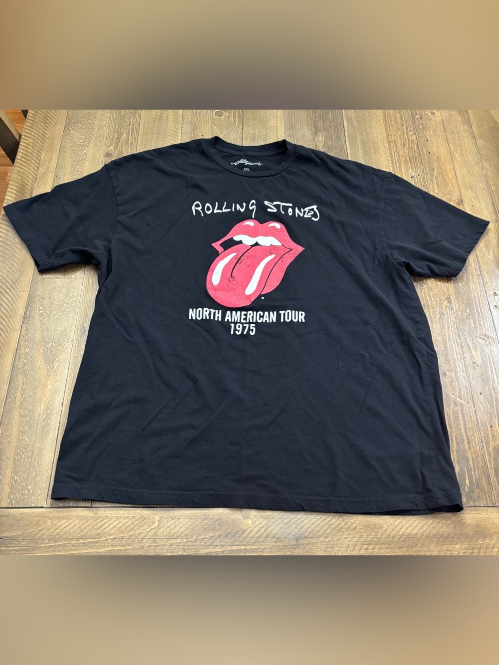 Rolling Stones Black Graphic Tee - North American Tour 1975